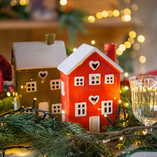 CASETTA DECORATIVA CON LED "CANDY CANE"