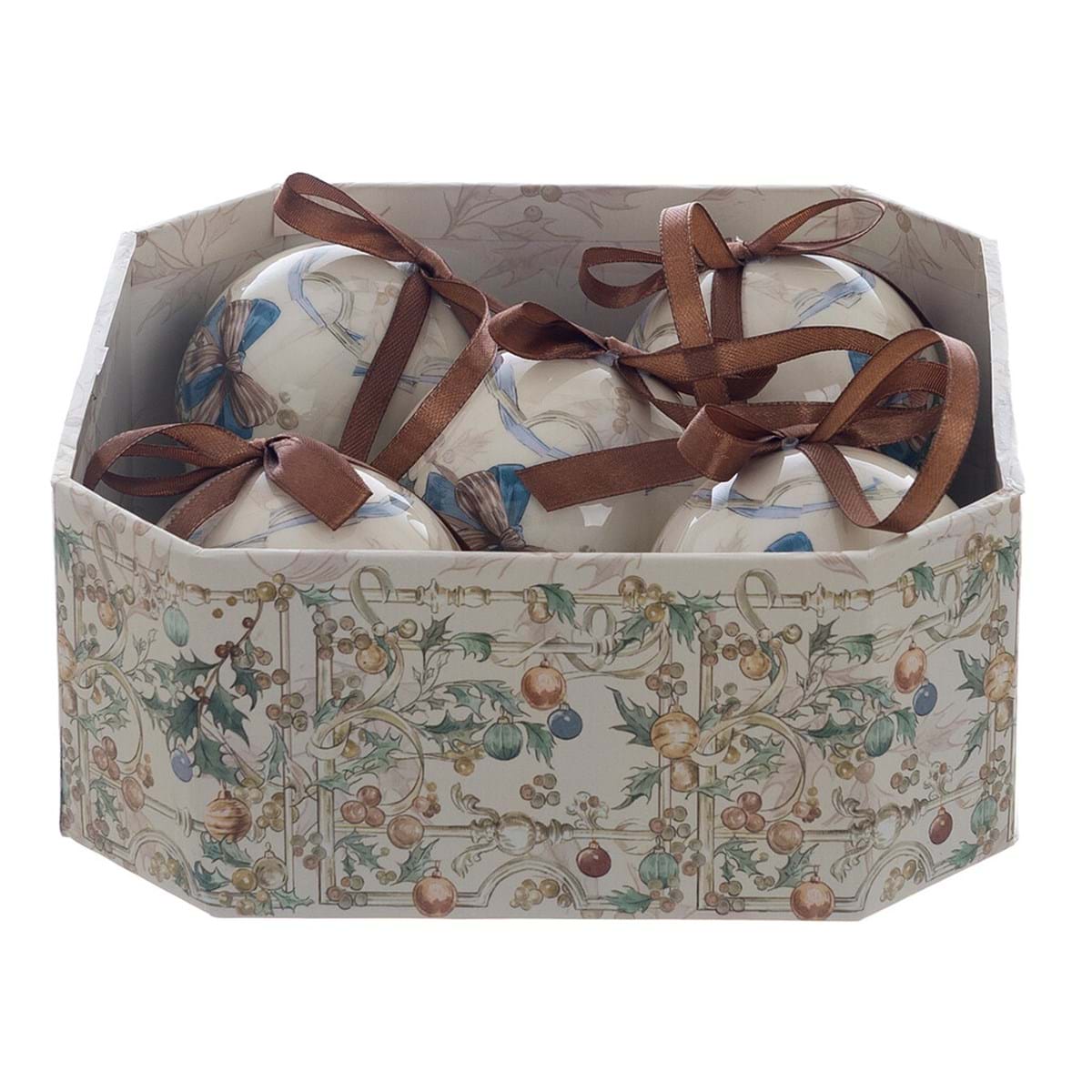 SCATOLA OTTAGONALE ASS. CON 5 DECORI "INTRECCI DI SOGNO"