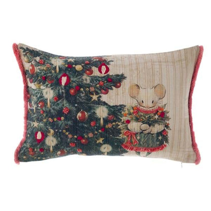 CUSCINO STAMPATO E RICAMATO "FAVOLA DI NATALE"