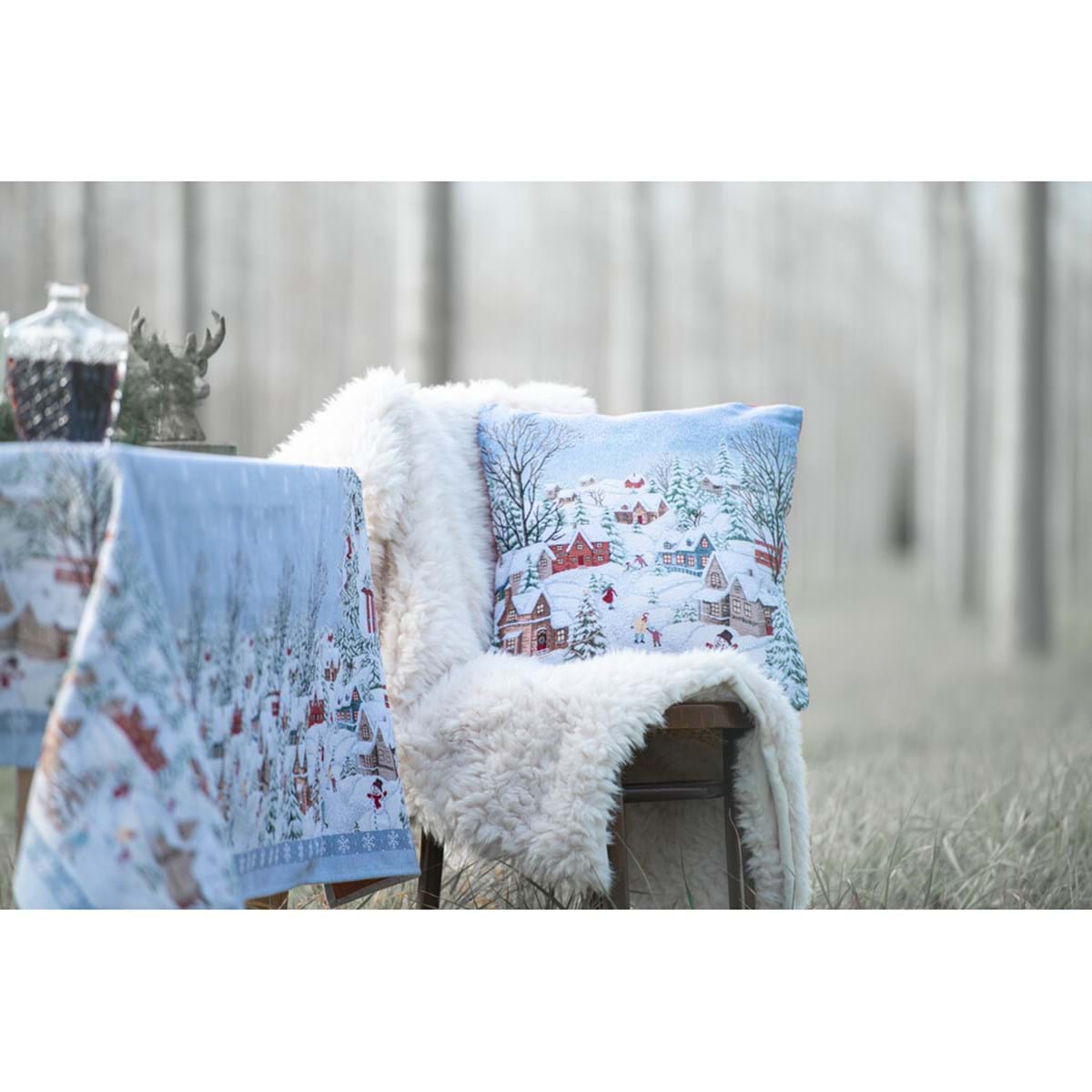 CUSCINO GOBELIN NATALE "BORGO ALPINO"