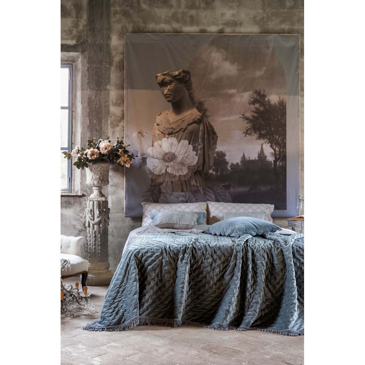 TRAPUNTA CON FRANGE 430GSM "NOTTE DI VELLUTO"