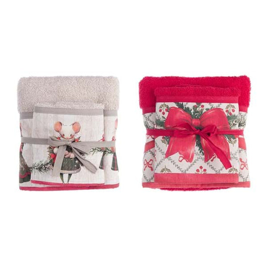 COPPIA SPUGNA ASSORTITA 40X60-60X100 420GSM " FAVOLA DI NATALE"