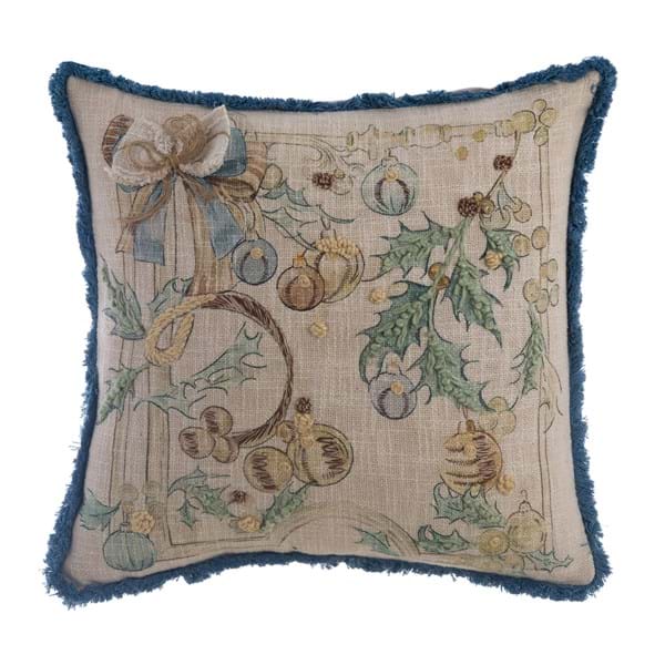 CUSCINO STAMPATO E RICAMATO "INTRECCI DI SOGNO"